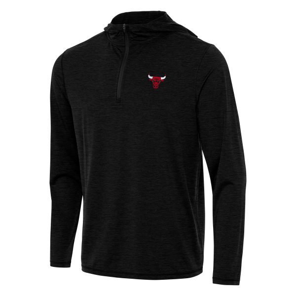 Antigua Chicago Bulls Heather Black Tidy Quarter Zip Hoodie Chic