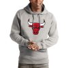Antigua Chicago Gorgeous Bulls Heathered Gray Logo Victory Pullover Hoodie