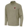 Antigua Chicago Bulls Olive Subtle Quarter Zip Elegant Sweatshirt