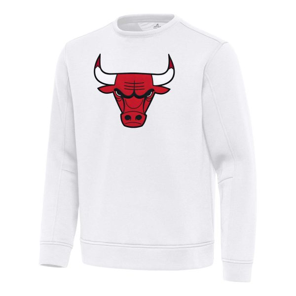 Antigua Unique Chicago Bulls White Relevant Pullover Sweatshirt