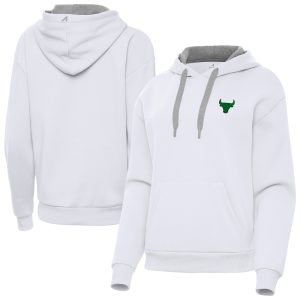 Antigua Chicago Bulls Women's White St. Patrick's Day Victory Pullover Stylish Hoodie