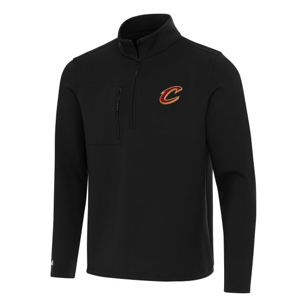 Antigua Cleveland Cavaliers Black Insider Quarter Zip Chic Top