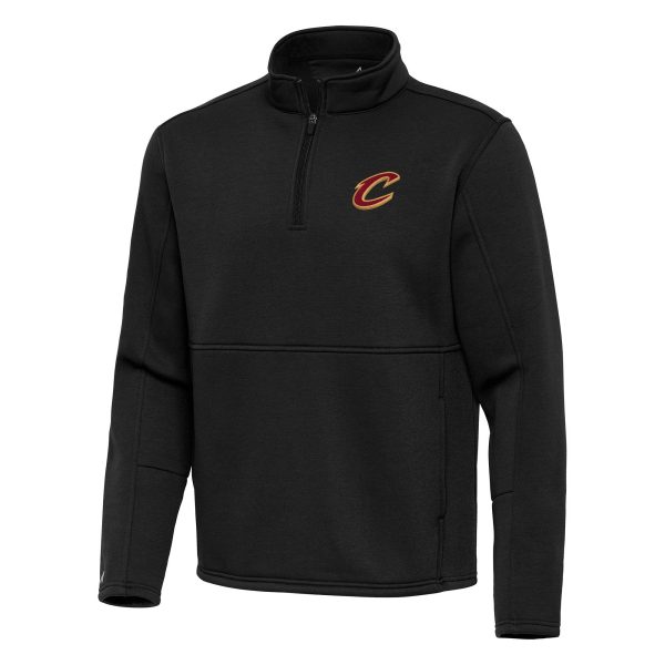 Antigua Cleveland Cavaliers Black Chic Twist Quarter Zip Pullover Top