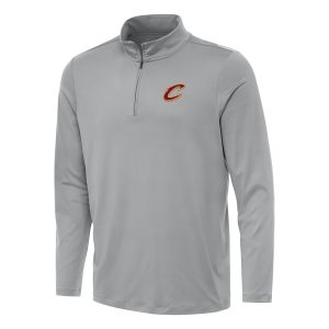 Antigua Cleveland Cavaliers Gray Reprocess Quarter Zip Stylish Top