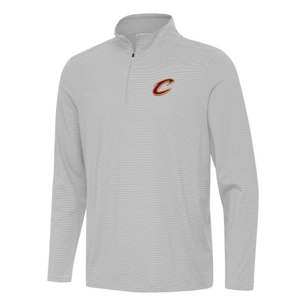 Antigua Cleveland Cavaliers Gray Twine Eye - catching Quarter Zip Top