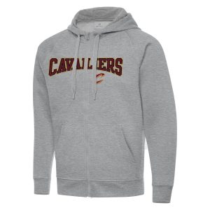 Antigua Cleveland Cavaliers Heather Gray Big & Tall Victory Full Zip Hoodie Jacket Stylish