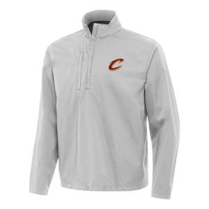 Antigua Cleveland Cavaliers Heather Gray Brisk Quarter Zip Windbreaker Fabulous
