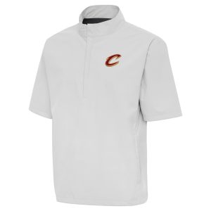 Antigua Cleveland Cavaliers Heather Gray Brisk Quarter Zip Stylish Windbreaker