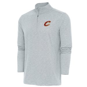 Antigua Cleveland Cavaliers Heather Gray Hunk Quarter Chic Zip Pullover Top