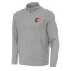 Antigua Cleveland Cavaliers Unique Heather Gray Subtle Quarter Zip Sweatshirt