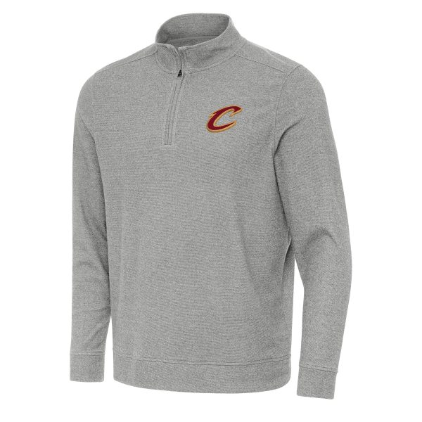 Antigua Cleveland Cavaliers Unique Heather Gray Subtle Quarter Zip Sweatshirt