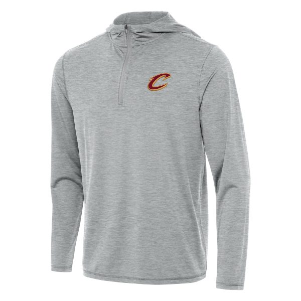 Antigua Cleveland Cavaliers Heather Elegant Gray Tidy Quarter Zip Hoodie