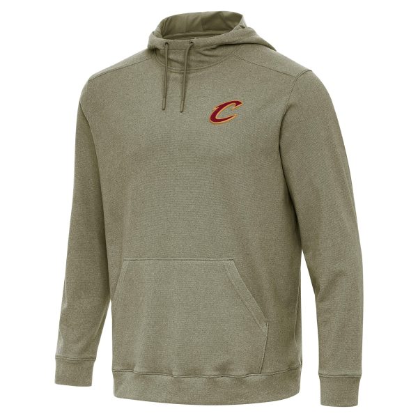 Antigua Cleveland Cavaliers Premium Heather Olive Cloud Pullover Hoodie