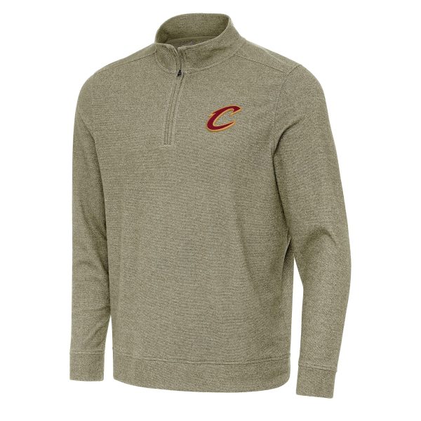 Antigua Cleveland Cavaliers Olive Subtle Quarter Chic Zip Sweatshirt