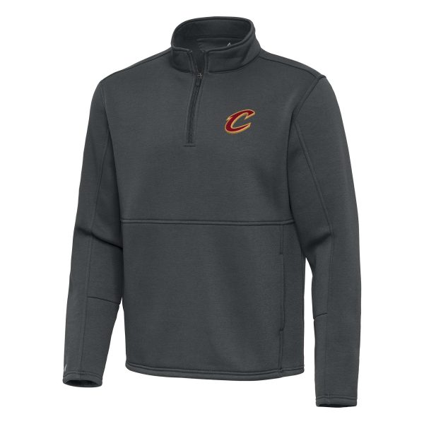 Antigua Cleveland Cavaliers Pewter Twist Quarter Zip Pullover Top Chic