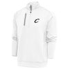 Antigua Cleveland Cavaliers White Metallic Logo Eye - catching Generation Quarter Zip Top