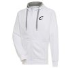 Antigua Unique Cleveland Cavaliers White Metallic Logo Victory Raglan Full Zip Hoodie