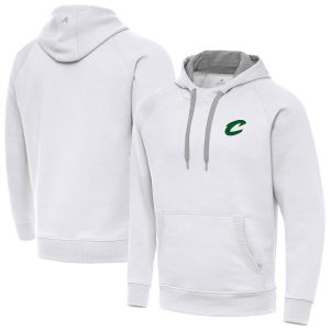 Antigua Cleveland Cavaliers White St. Patrick's Day Victory Raglan Pullover Fabulous Hoodie