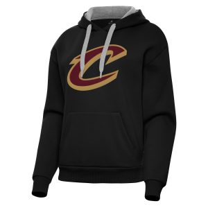 Antigua Cleveland Cavaliers Women's Black Trendy Victory Pullover Hoodie