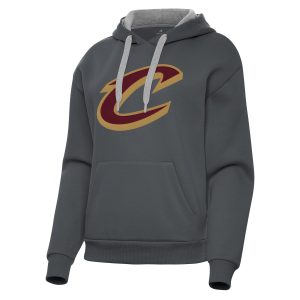 Antigua Cleveland Cavaliers Women's Charcoal Stylish Victory Pullover Hoodie