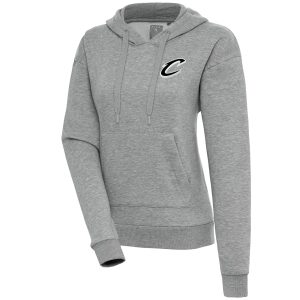 Antigua Cleveland Cavaliers Women's Heather Gray Brushed Trendy Metallic Victory Pullover Hoodie