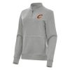 Antigua Trendy Cleveland Cavaliers Women's Heather Gray Crush Quarter Zip Fleece Sweatshirt