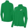 Antigua Cleveland Elegant Cavaliers Women's Kelly Green St. Patrick's Day Intent Quarter Zip Top