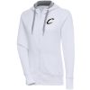 Antigua Cleveland Cavaliers Women's White Brushed Metallic Victory Full Eye - catching Zip Hoodie