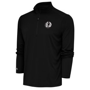 Antigua Dallas Eye - catching Mavericks Black Metallic Logo Tribute Quarter Zip Top