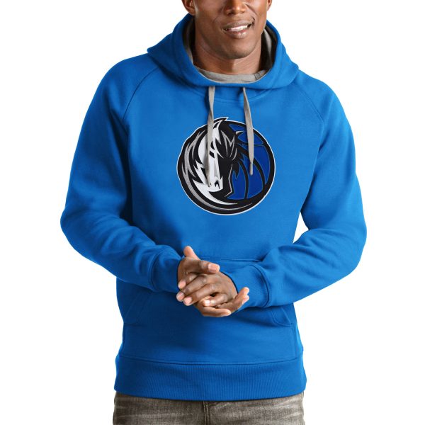 Antigua Gorgeous Dallas Mavericks Blue Logo Victory Pullover Hoodie