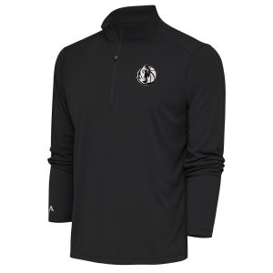 Antigua Dallas Mavericks Charcoal Metallic Logo Tribute Quarter Gorgeous Zip Top