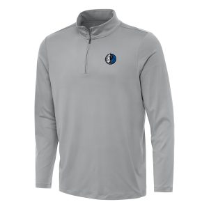 Antigua Chic Dallas Mavericks Gray Reprocess Quarter Zip Top