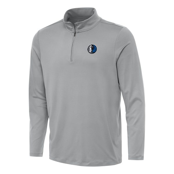 Antigua Chic Dallas Mavericks Gray Reprocess Quarter Zip Top