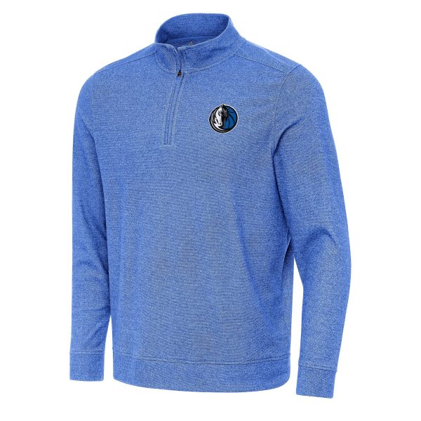Antigua Fabulous Dallas Mavericks Heather Royal Subtle Quarter Zip Sweatshirt