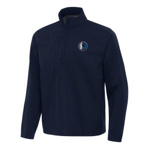 Antigua Dallas Mavericks Navy Brisk Quarter Zip Windbreaker Eye - catching