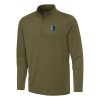 Antigua Dallas Mavericks Olive Reprocess Quarter Zip Top Chic