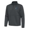Antigua Dallas Mavericks Pewter Twist Quarter Zip Pullover Top Gorgeous