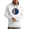 Antigua Trendy Dallas Mavericks White Logo Victory Pullover Hoodie