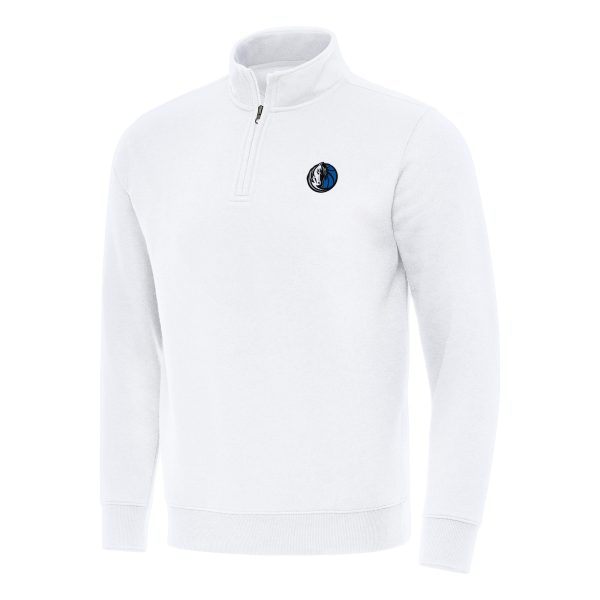 Antigua Dallas Mavericks White Victory Quarter Zip Mock Unique Sweatshirt