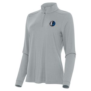 Antigua Dallas Mavericks Gorgeous Women's Gray Intent Quarter Zip Top