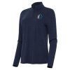 Antigua Dallas Mavericks Stylish Women's Heather Navy Bright Quarter Zip Top