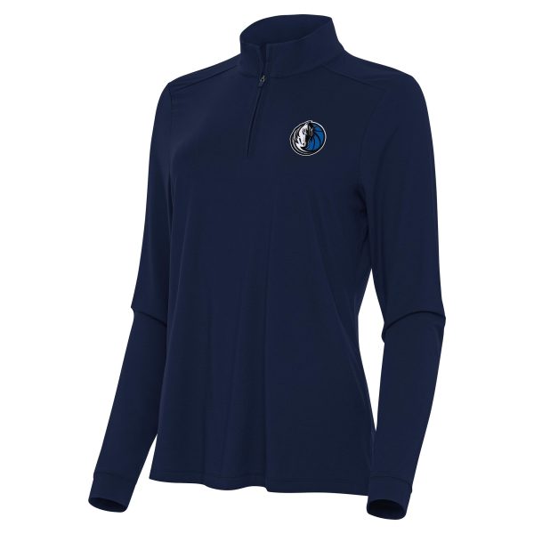 Antigua Dallas Premium Mavericks Women's Navy Intent Quarter Zip Top