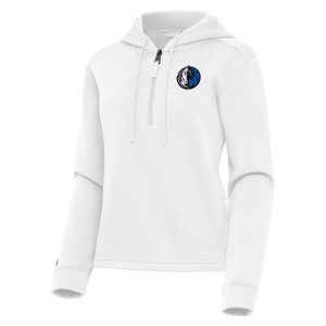 Antigua Dallas Mavericks Women's White Contemporary Quarter Unique Zip Hoodie