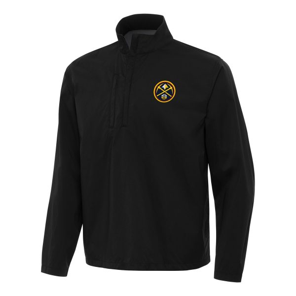 Antigua Denver Nuggets Black Brisk Quarter Zip Windbreaker Premium