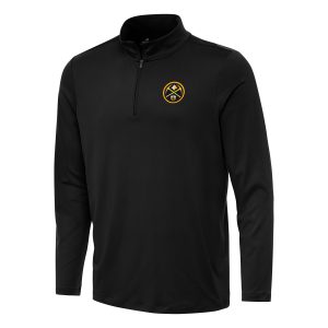 Antigua Denver Nuggets Black Unique Reprocess Quarter Zip Top