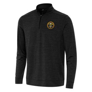 Antigua Denver Nuggets Heather Black Elegant Bright Quarter Zip Top