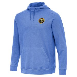Antigua Denver Nuggets Heather Blue Cloud Chic Pullover Hoodie