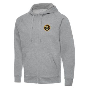 Antigua Denver Nuggets Unique Heather Gray Big & Tall Victory Full Zip Hoodie Jacket