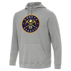 Antigua Denver Nuggets Heather Gray Cloud Pullover Premium Hoodie