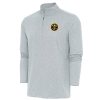 Antigua Denver Nuggets Heather Gray Hunk Quarter Elegant Zip Pullover Top